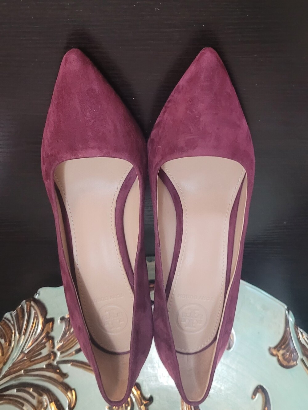 Tory Burch "Elana" Suede Pumps - Picture 9 of 9